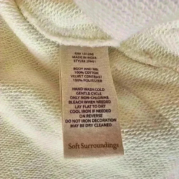 Soft Surroundings Orquesta Tunic Sweatshirt, Cream, Size XS - Picture 4 of 5